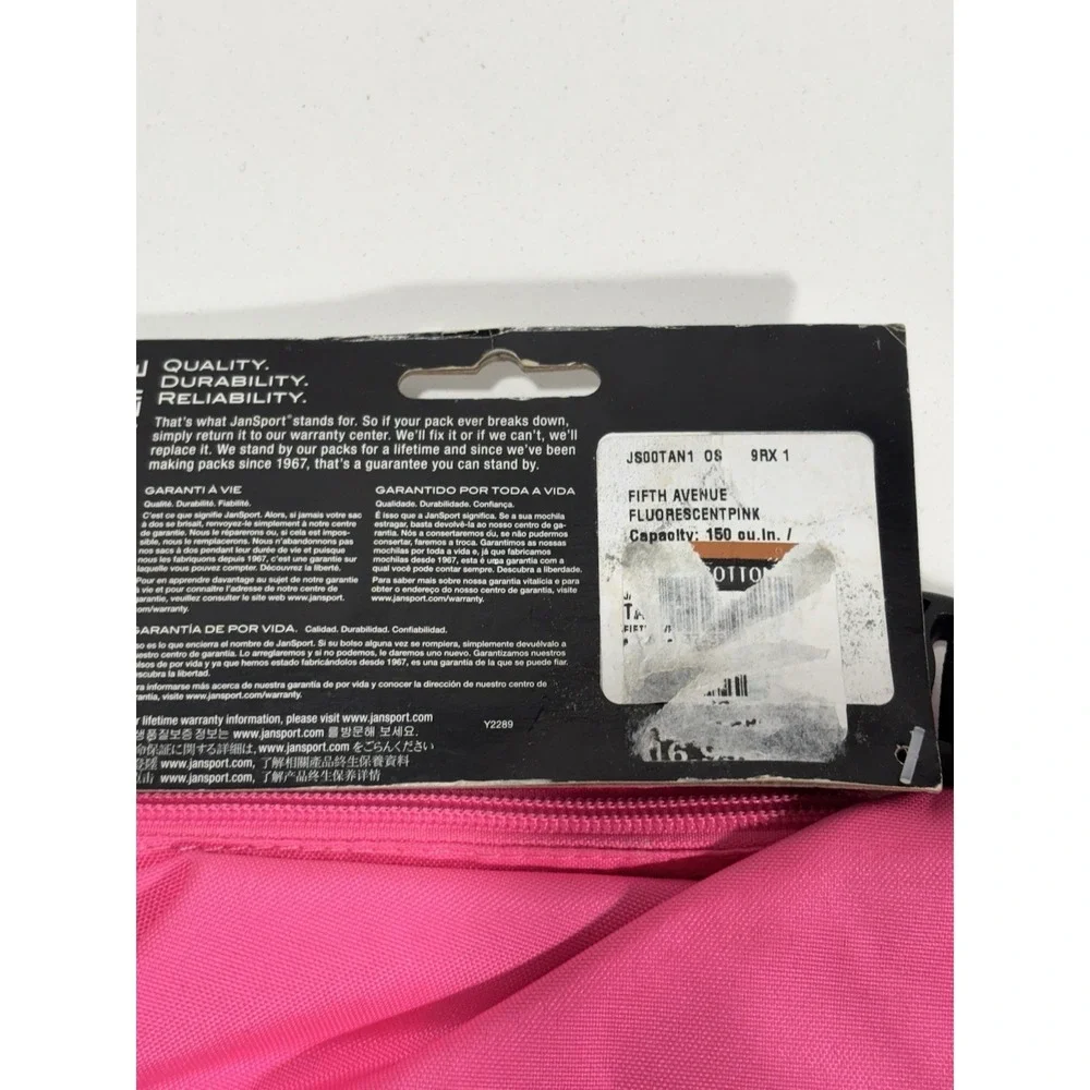Jansport Fanny Pack Fifth Avenue Fluorescent Pink, Vintage 90s/Y2K Bag‎ NOS